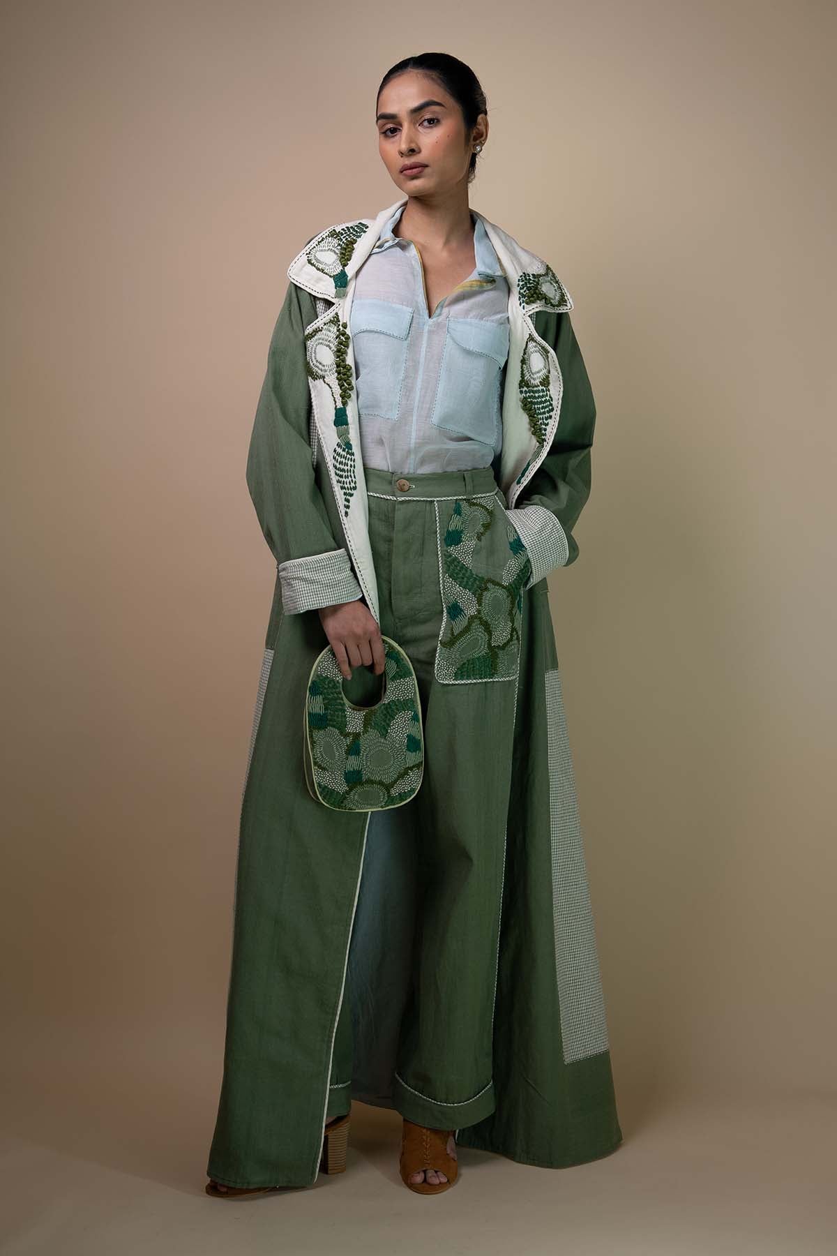 Buy Colorblock Kala Cotton Trench by Lafaani for women online at ScrollnShops